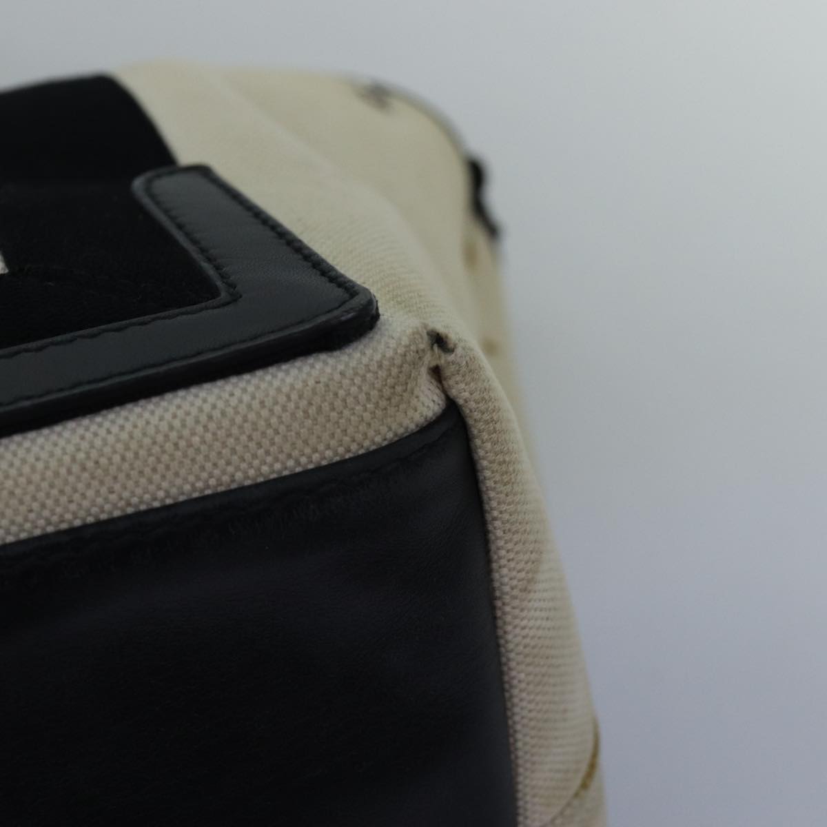 balenciaga Navy Cabas S Hand Bag Canvas White Black 339933 Auth yk12669