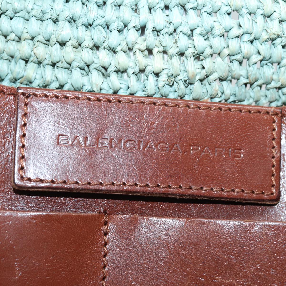 balenciaga Hand Bag Raffia Blue 236741 Auth yk13377