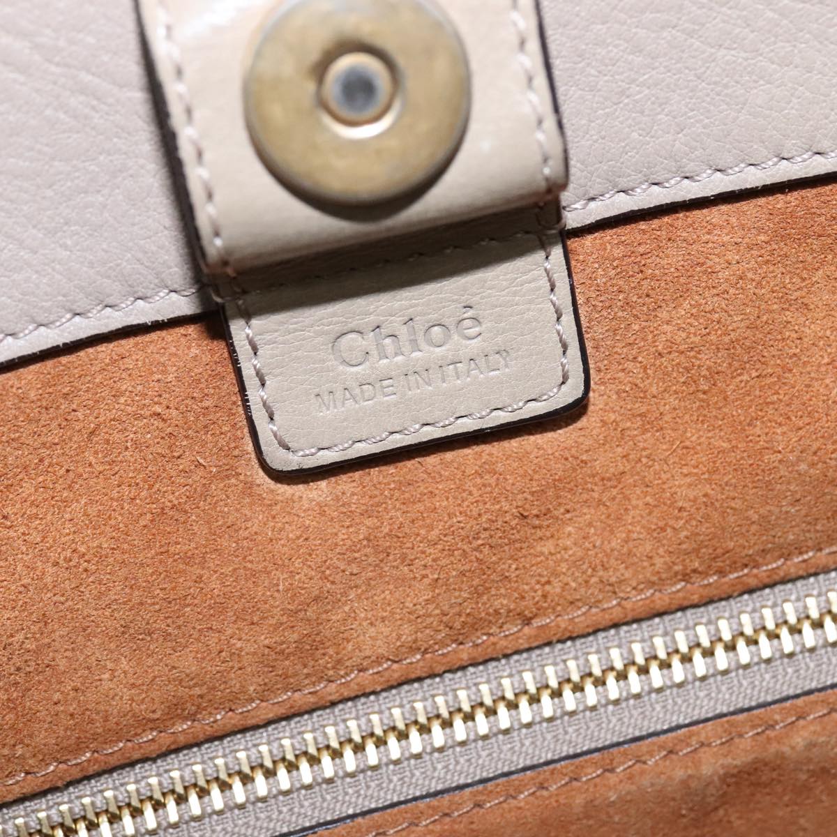 Chloe Milo Tote Bag Leather Beige Gold yk16532