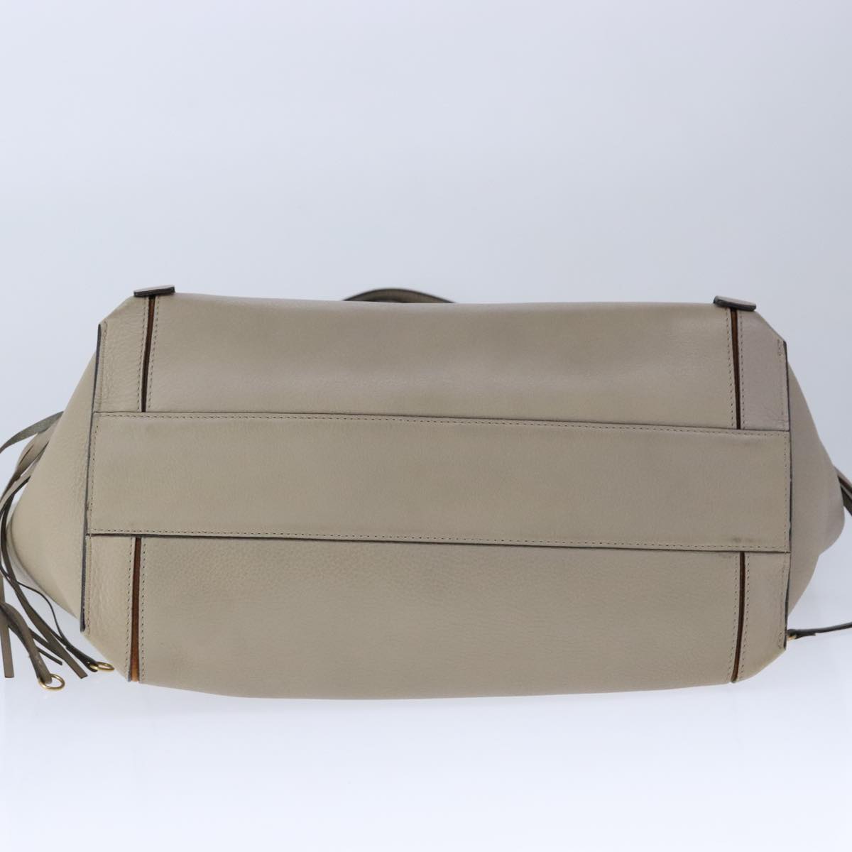 Chloe Milo Tote Bag Leather Beige Gold yk16532