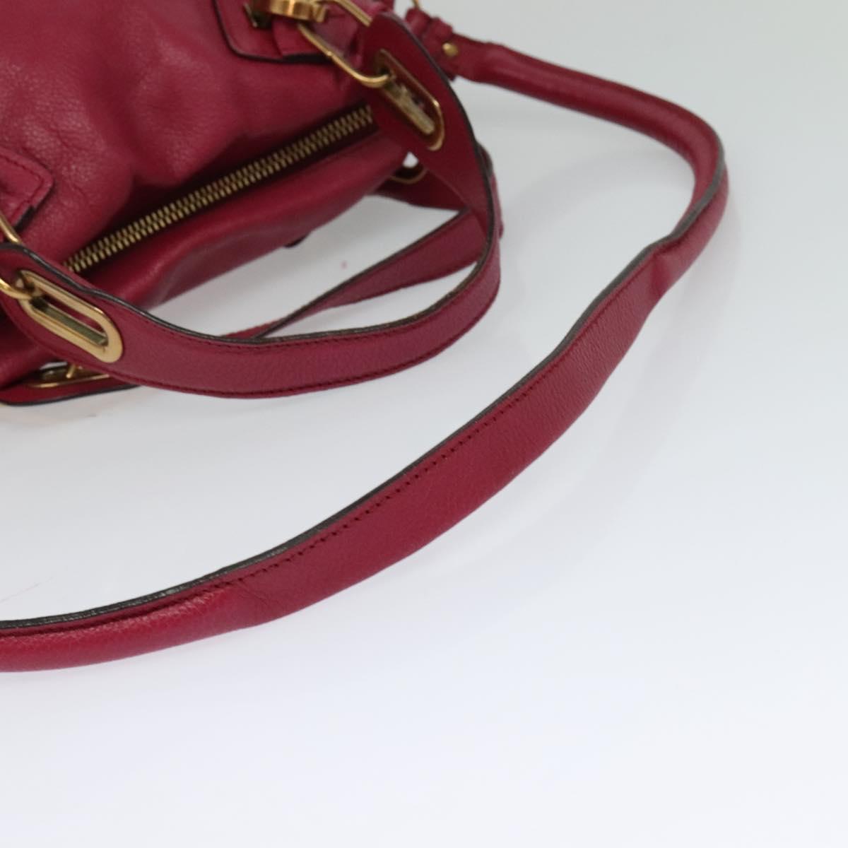 Chloe Paraty Hand Bag Leather 2way Pink Gold yk17155
