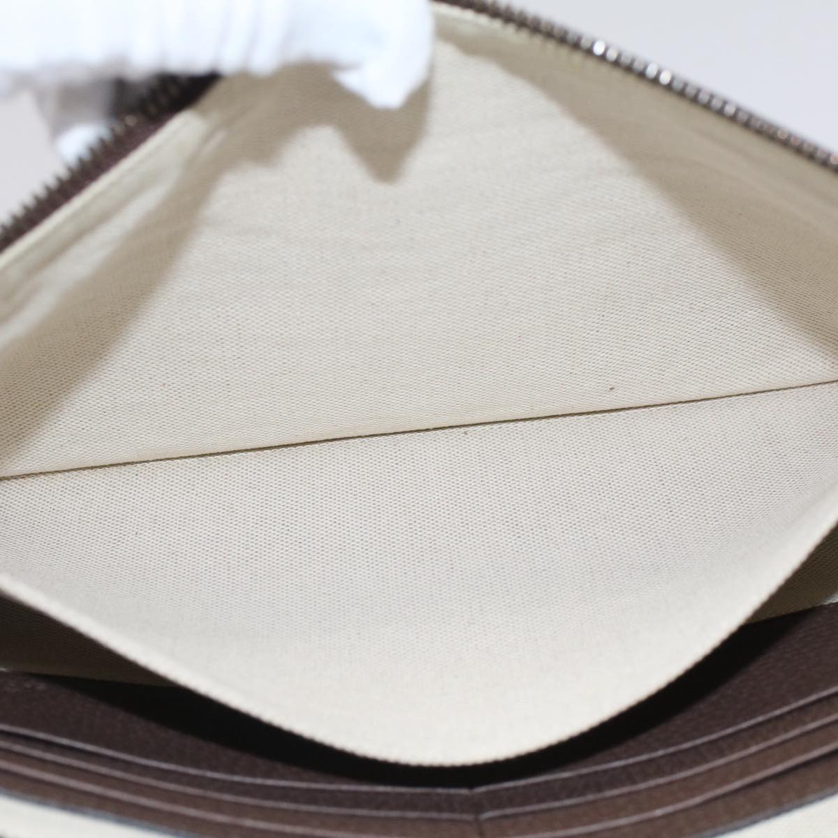 GUCCI Gg Canvas Web Sherry Line Clutch Bag Beige Red Green 597619 Auth Yk8242