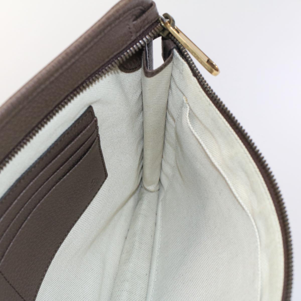 GUCCI Gg Canvas Web Sherry Line Clutch Bag Beige Red Green 597619 Auth Yk8242