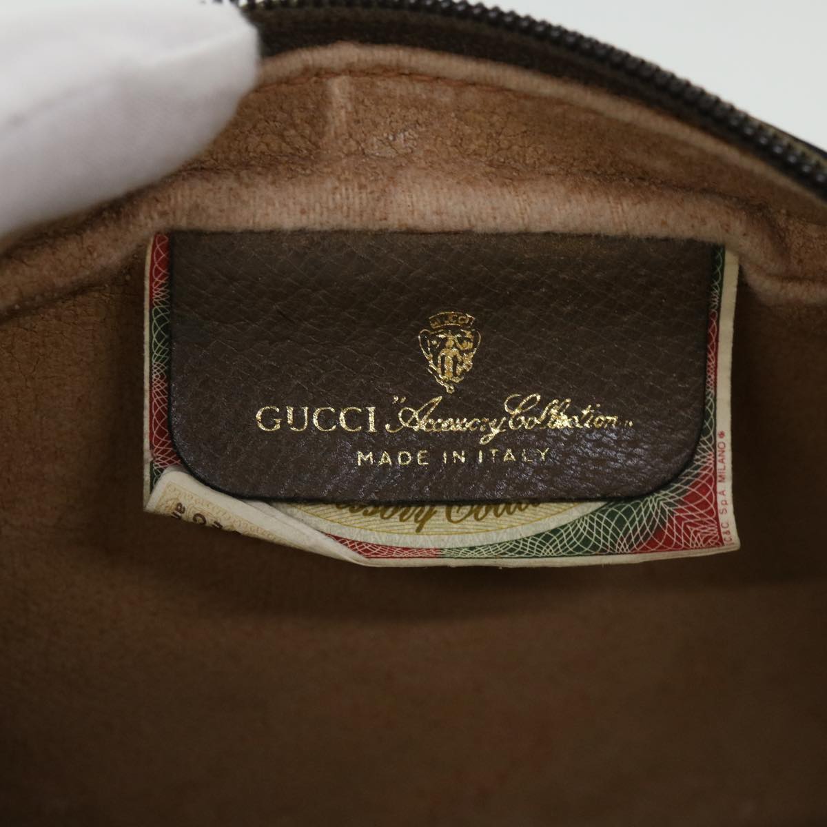 GUCCI Gg Canvas Web Sherry Line Clutch Bag Beige Red Green 89 01 012 Auth Yk8753
