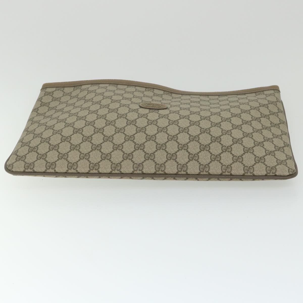 GUCCI GG Supreme Documents Case Clutch Bag Beige 017 098 0025 Auth yk9467